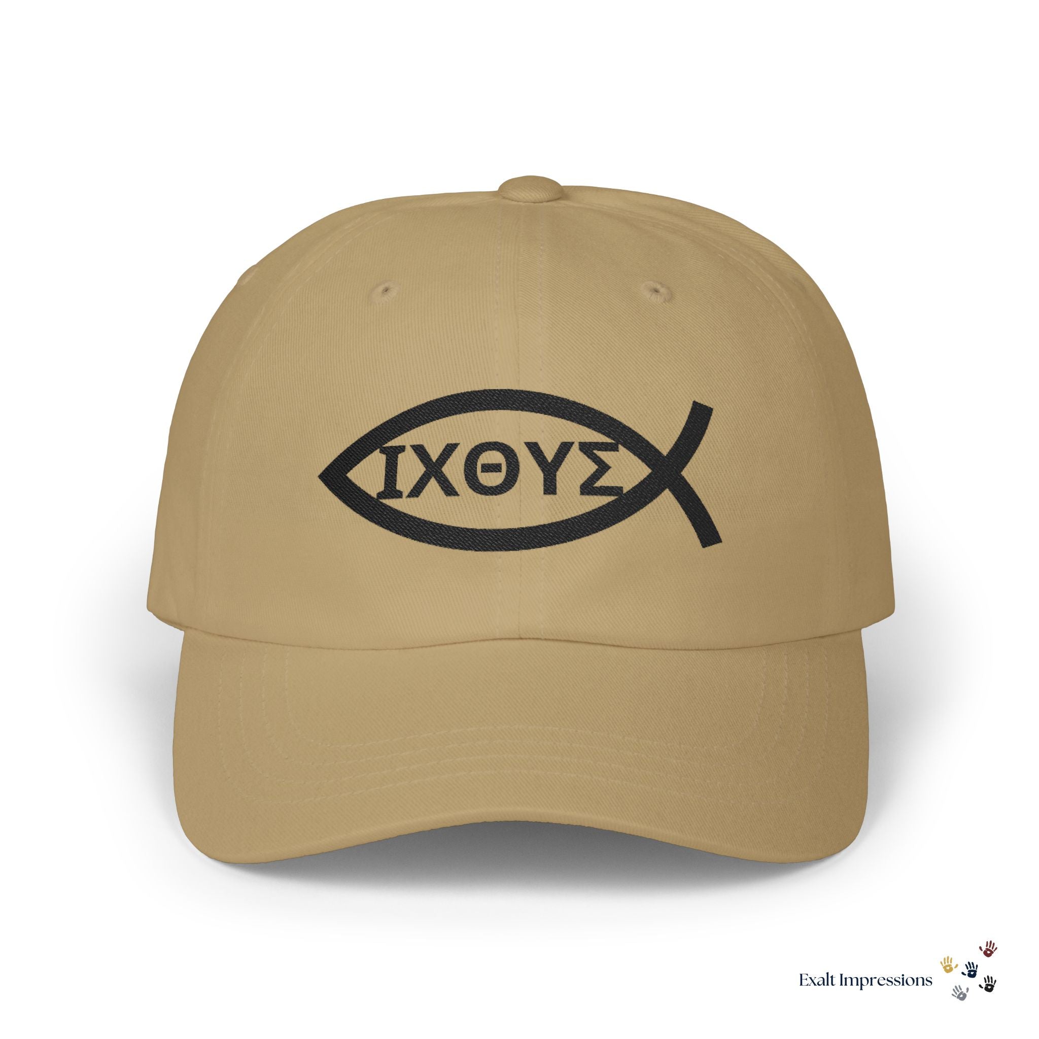 Embroidered Ichthys Fish Dad Cap — Baseball Hat