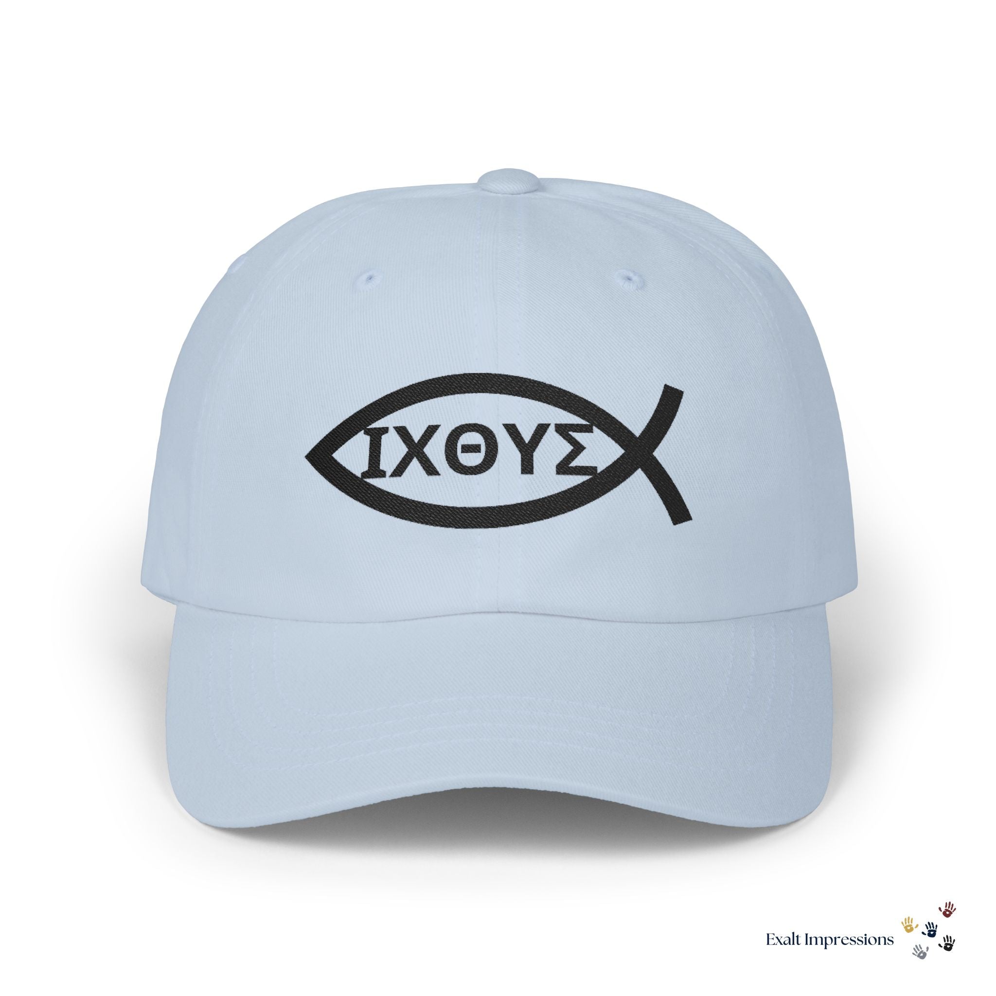 Embroidered Ichthys Fish Dad Cap — Baseball Hat