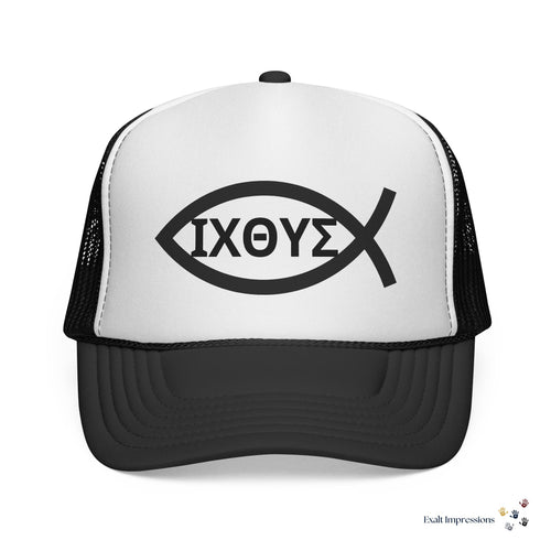 Christian Ichthys Fish Trucker Hat — Faith Logo Cap