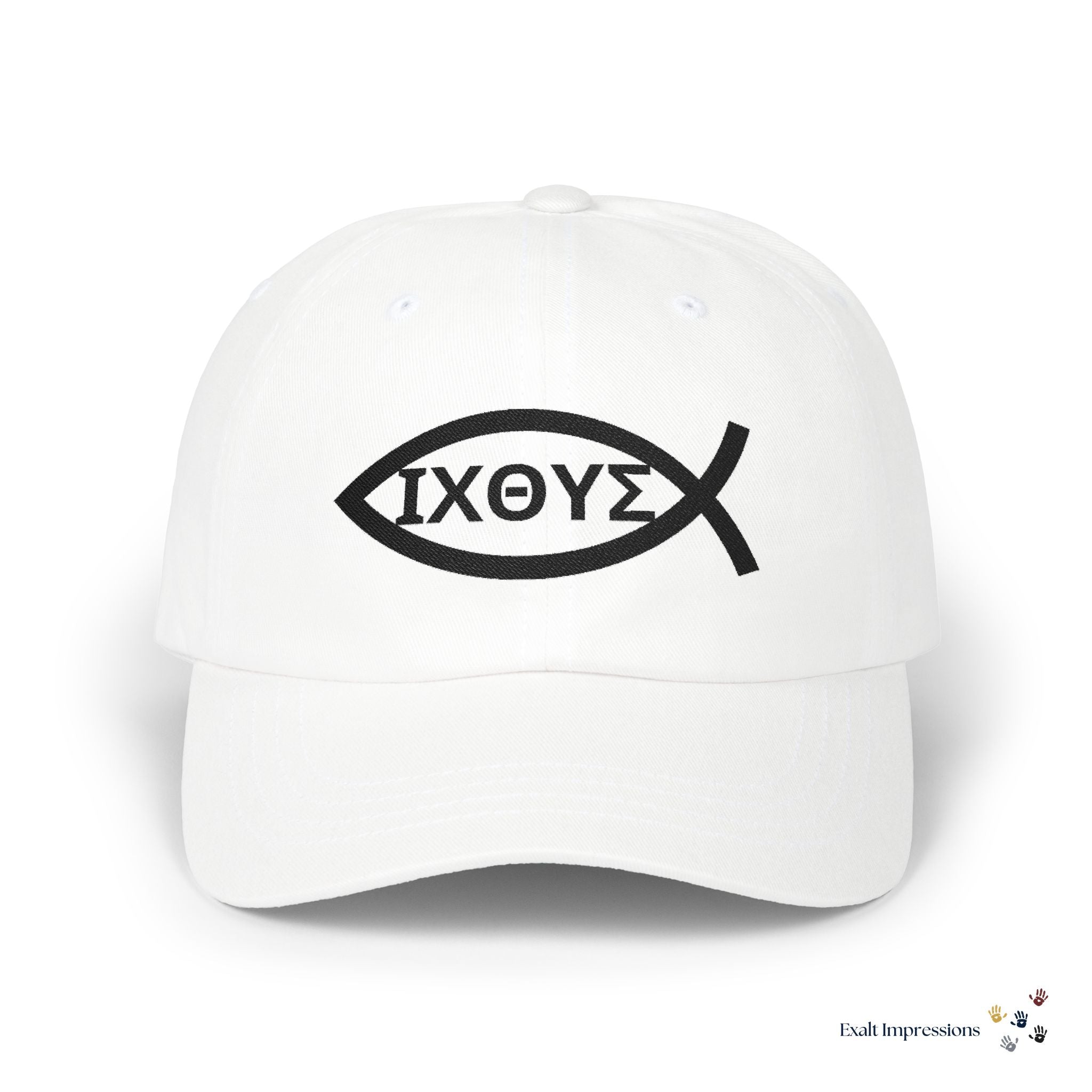 Embroidered Ichthys Fish Dad Cap — Baseball Hat