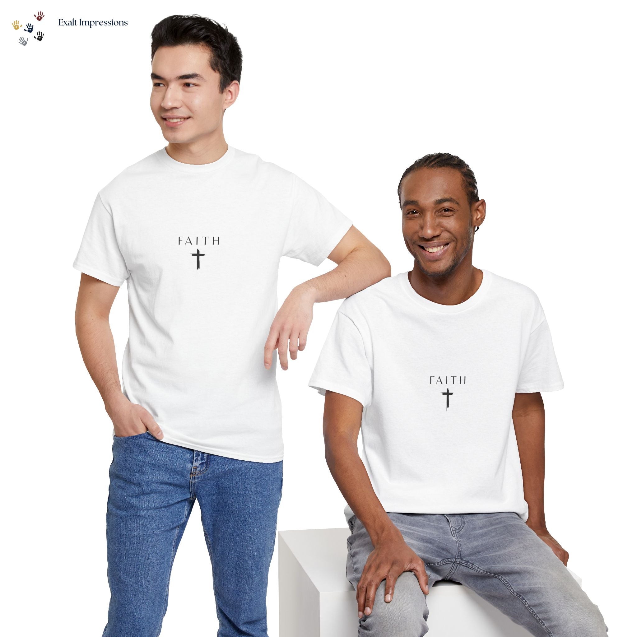 Faith Cross T‑Shirt — Minimal Christian Tee – Exalt Impressions