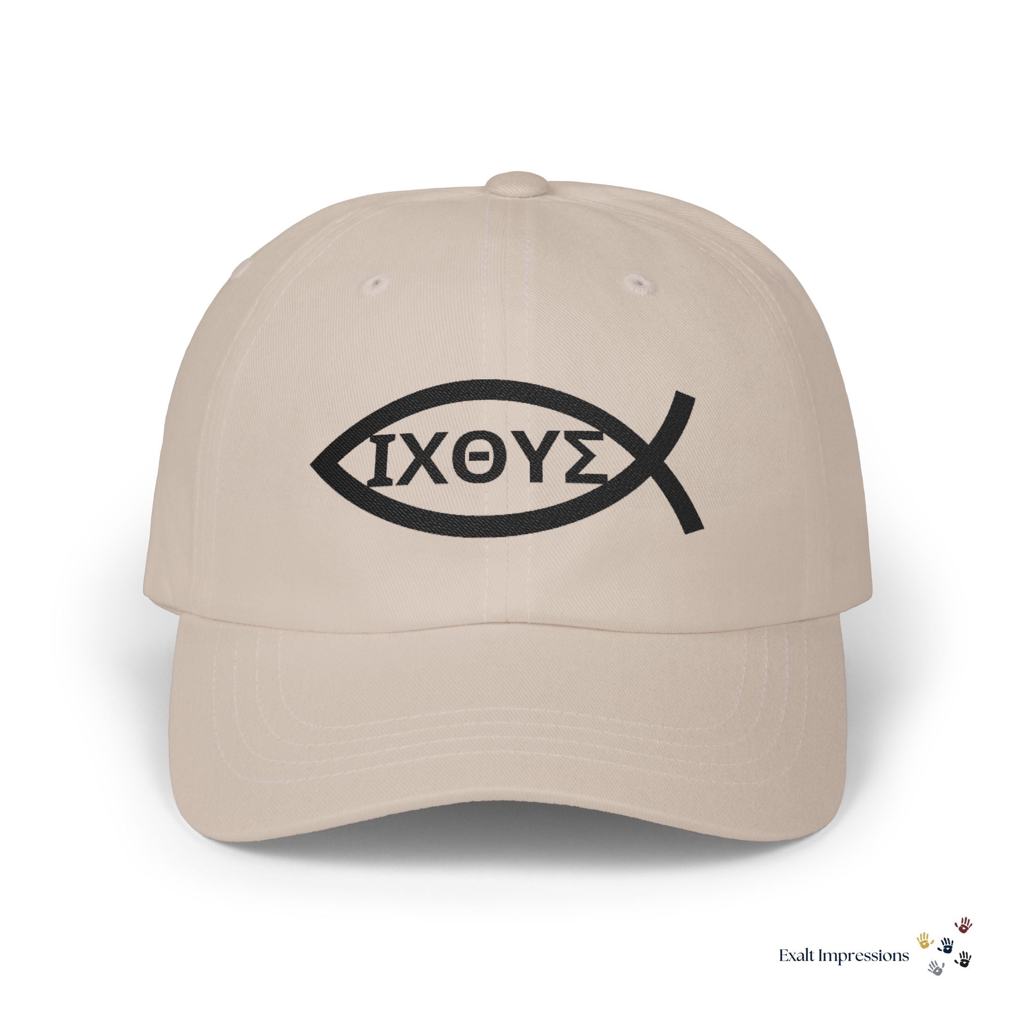 Embroidered Ichthys Fish Dad Cap — Baseball Hat
