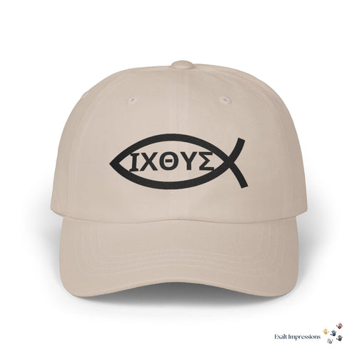 Embroidered Ichthys Fish Dad Cap — Baseball Hat